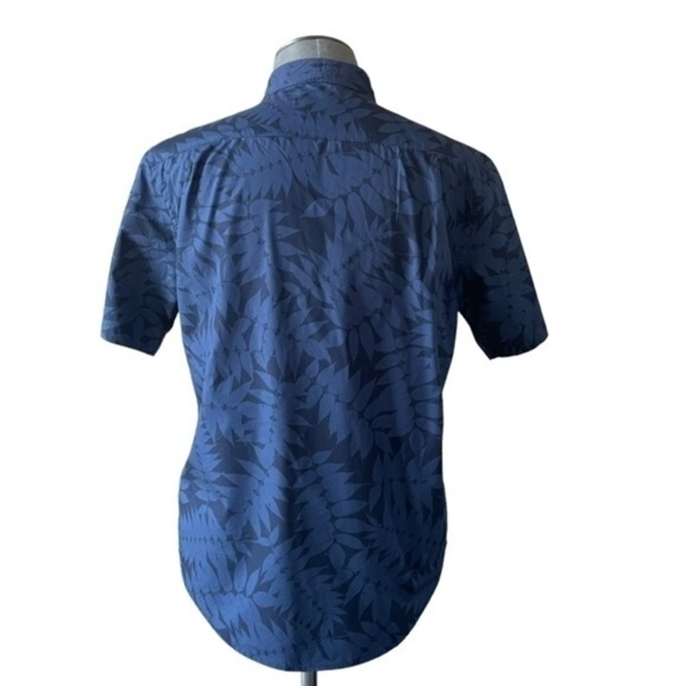 Fundamental Coast Men's Blue Westport Tropical Palm Print Shirt L Cotton EXC - Picture 6 of 8
